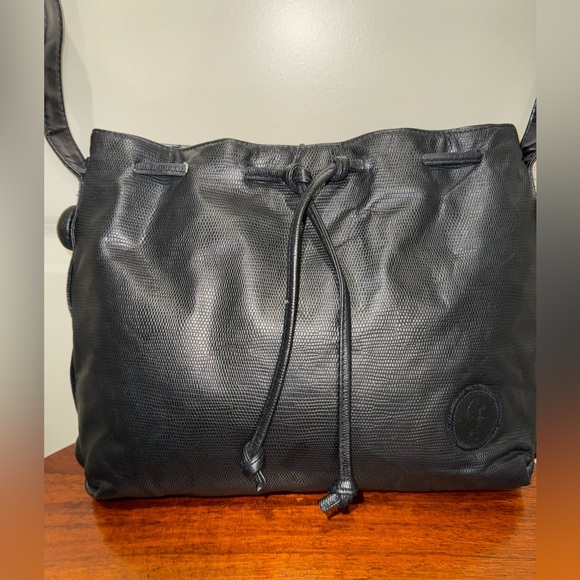 Carlos Falchi Black Drawstring Crossbody - Picture 12 of 16
